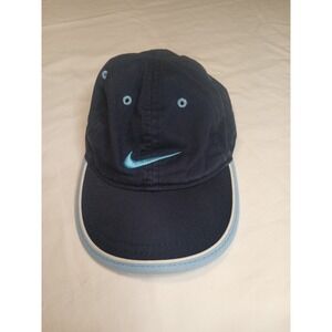 Navy Nike Toddler Cap.With Light Blue Trim And Swoosh